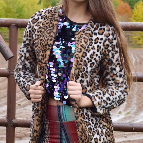 ✨LAST ONE✨ Leopard Duster Coat Fuzzy FashionJacket - Picture 4 of 5